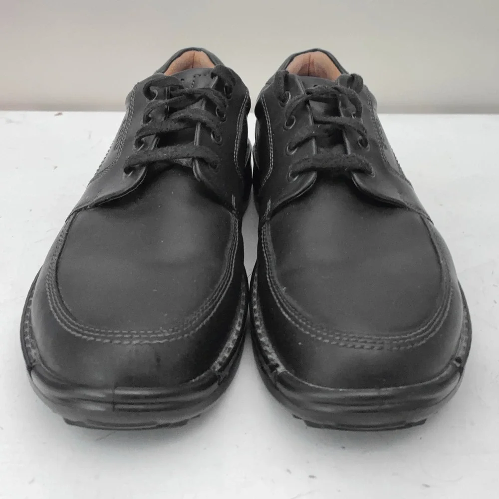 ECCO Black Fusion Moc Toe Oxford Shoes Mens 12 Leather Lace Up